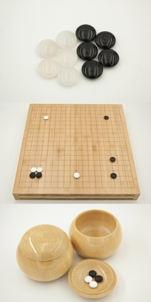 50 mm Bamboo Board, printed / Achat Stones / Shinkaya Bowls